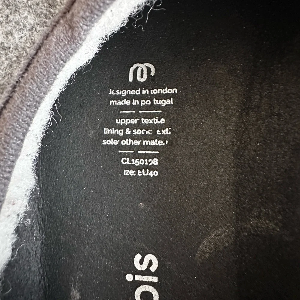 Mahabis Classic Larvik Felt Slippers EU 40 Gray Black Wool Indoor Outdoor Shoes